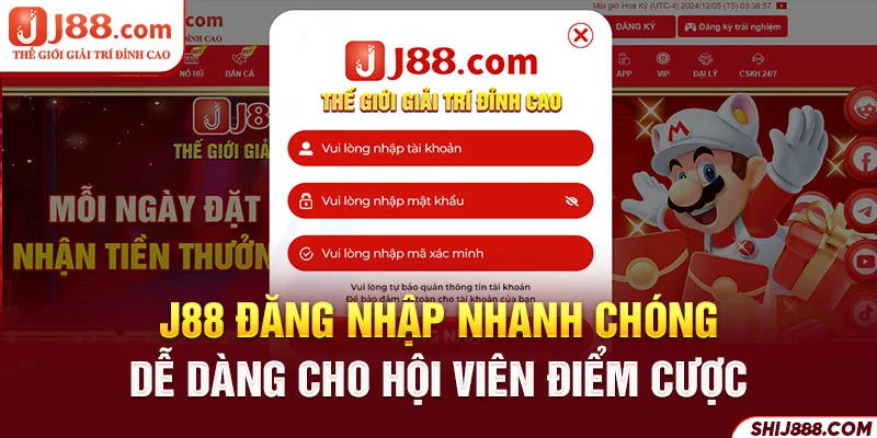 J88 Đăng Nhập Nhanh Chóng, Dễ Dàng Cho Hội Viên Điểm Cược